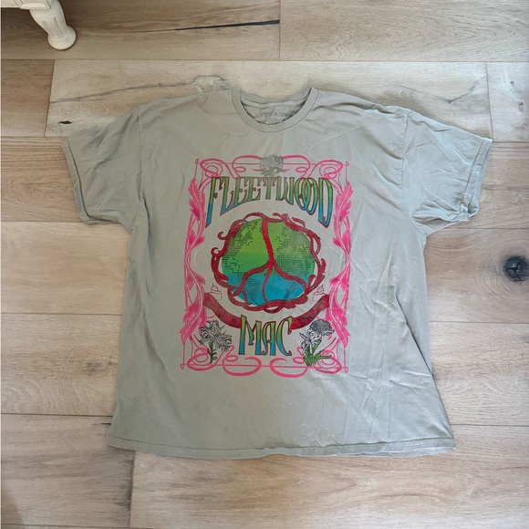 URBAN OUTFITTERS Fleetwood Mac oversized T-shirt Dress In Ivory / Size S/M - Picture 3 of 6